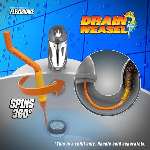 FlexiSnake Drain Weasel Refill - 3 Pack 18 Wands Made in USA