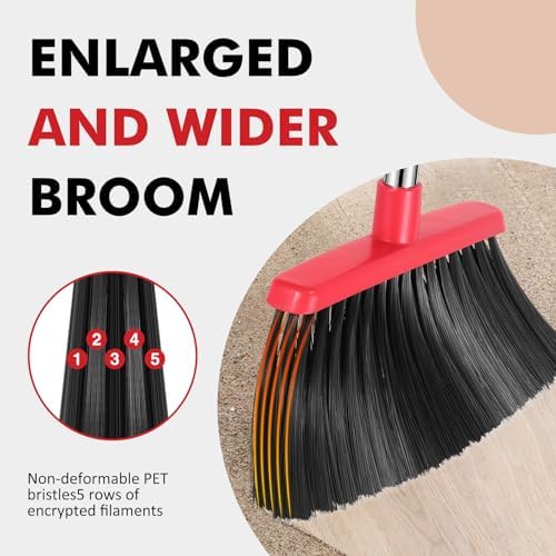 NACENA 55 Inch Heavy Duty Angle Broom 2 Pack