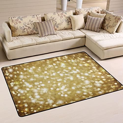 VIGTRO Glitter Gold Non-Slip Area Rug 36x24