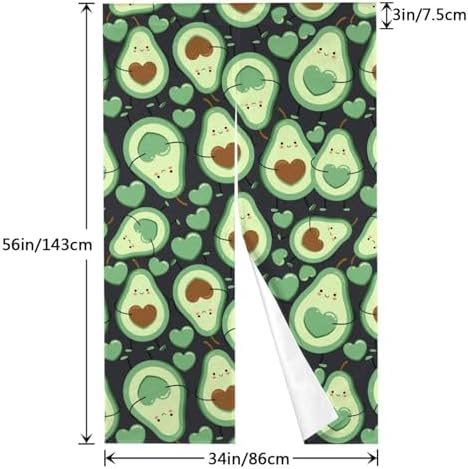 VOSERY Blackout Curtains 2 Panel Set - Avocado Heart 34 X 56 Inch