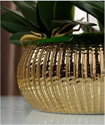Artificial Orchid Flowers with Ceramic Vase for Home Decor
