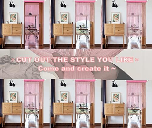 YIIBAII Pink Beaded Curtain 39x79 Inches for Doorways