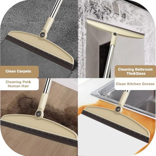 XXFLOWER Silicone Magic Broom with Adjustable Handle and 180 Rotating Squeegee