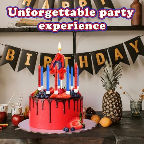 13pcs Spider Web Birthday Candles with Number