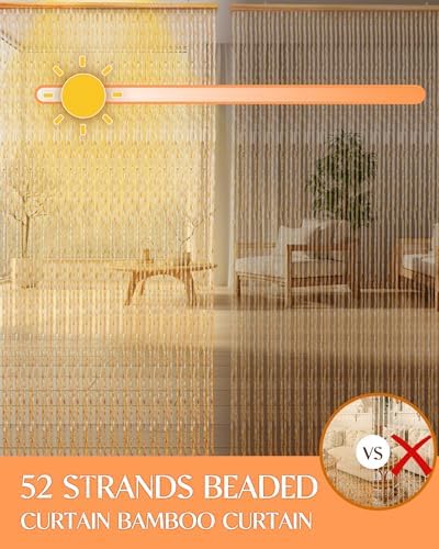Erfolkerz Bamboo Beaded Curtain - 354x77 - 52 Strands 1
