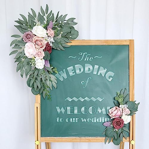 2pcs Wedding Arch Flowers Artificial Flower Kit with Eucalyptus and Peony