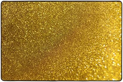 VIGTRO Abstract Diamond Golden Non-Slip Area Rug 36x24