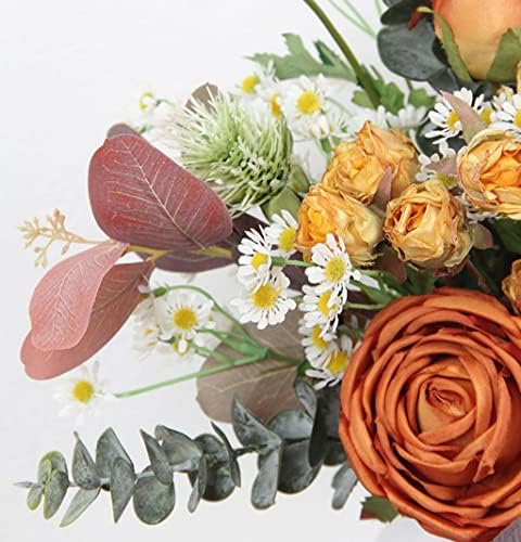 NDRFAWY Artificial Flowers Bouquet with Vase for Home Decor