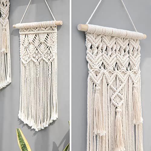 Mkono 2 Pcs Macrame Wall Hanging Boho Geometric Decor