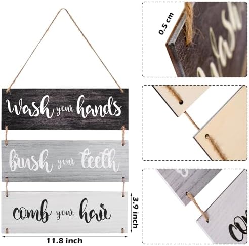 Jetec Funny Bathroom Rules Wall Art Sign Set