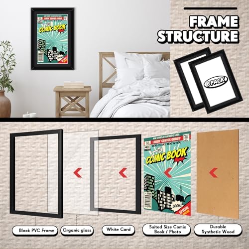 Geetery 8 Pack Comic Book Frames with UV Protection and Hanging Hardware