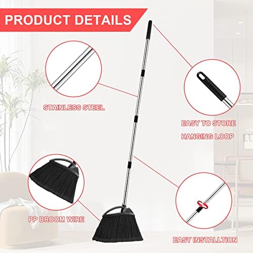 8 Pcs Heavy Duty Angle Brooms with Telescopic Handle