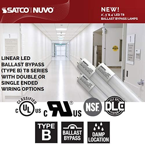 Satco 25 Pack T8 LED Tube Lights 17W 3000K