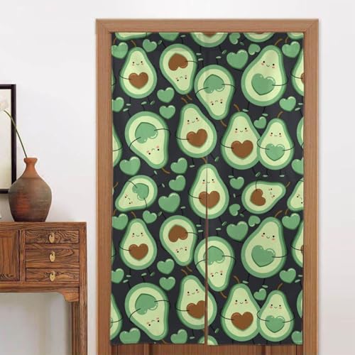 VOSERY Blackout Curtains 2 Panel Set - Avocado Heart 34 X 56 Inch