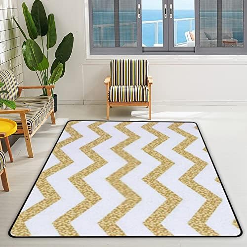 Vantaso 4 x 6 Classic Stripe Glitter Area Rug 1