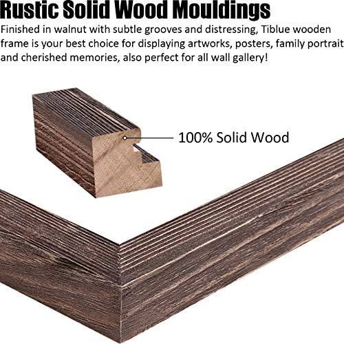 Tiblue 8x8 Rustic Wood Picture Frames Set of 4