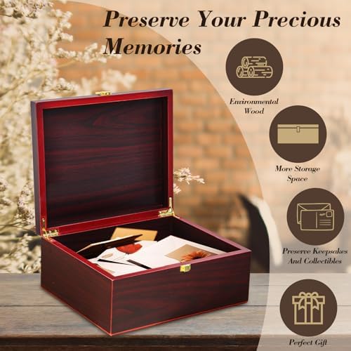 Heart Tree Wooden Keepsake Box - Large Red 1