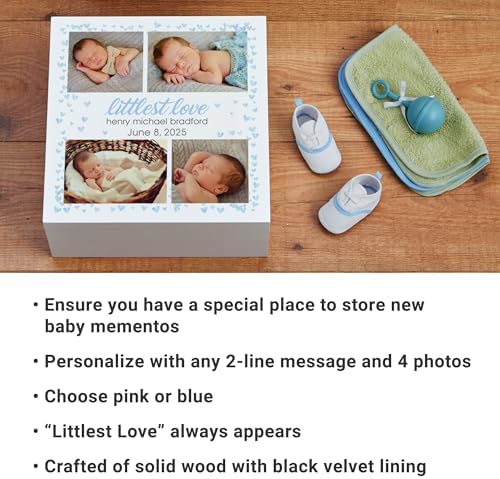 Personalized Keepsake Box for New Baby - Blue 12x12x6