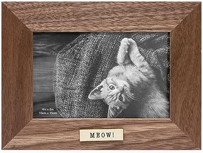 Isaac Jacobs 4x6 Wood Meow Picture Frame