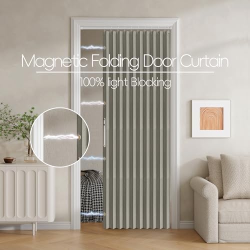 Jilron Blackout Fabric Door Curtain with Magnetic Closure