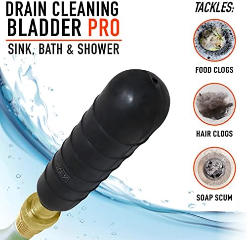 DrainX Hydro Pressure Drain Cleaning Bladder - Fits 15 to 3 Pipes