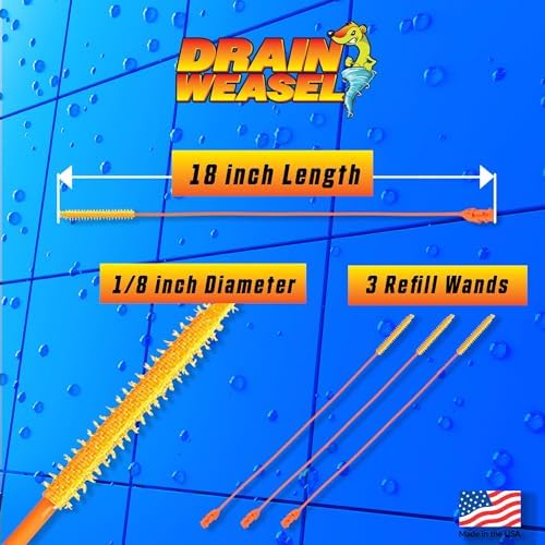 FlexiSnake Drain Weasel Refill - 3 Pack 18 Wands Made in USA
