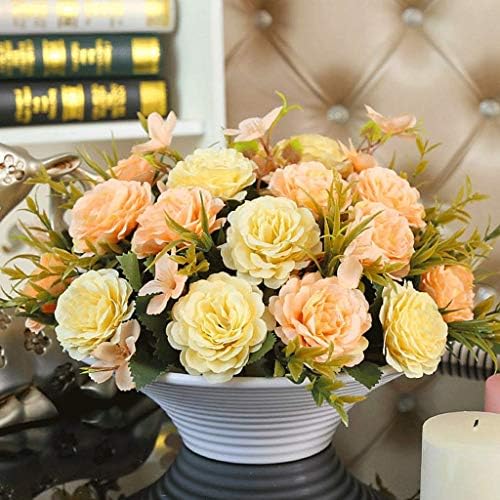 Realistic Artificial Flowers with Silk Vase Decoration