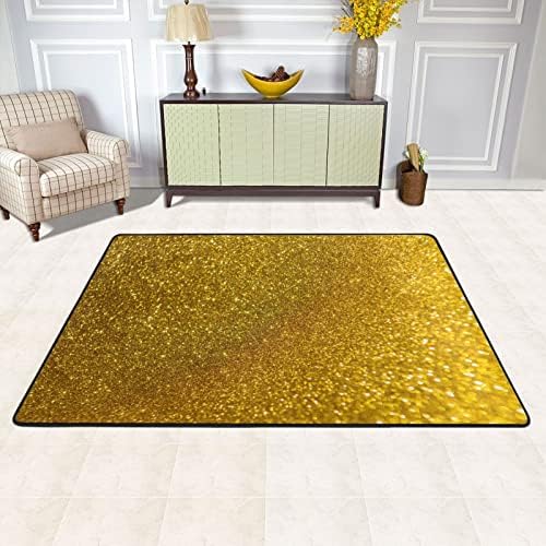 VIGTRO Abstract Diamond Golden Non-Slip Area Rug 36x24