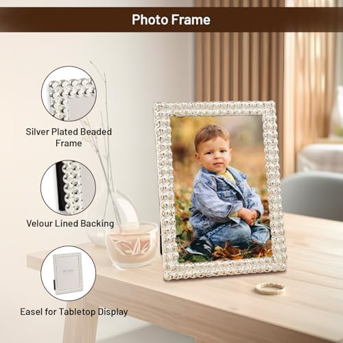 Bey-Berk Chelsea Silver-Plated Picture Frame 5x7 WallTabletop