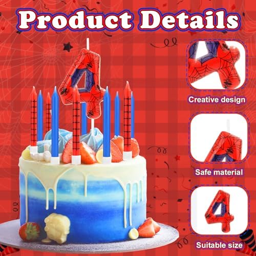 13pcs Spider Web Birthday Candles with Number
