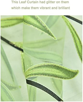 Ufurty 2 Piece Willow Leaf Sheer Curtain Panels