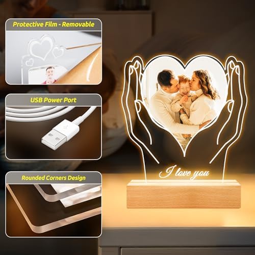 Custom Acrylic Photo Frame with Night Light