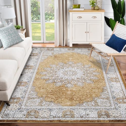 GarveeHome 8x10 Washable Vintage Floral Rug