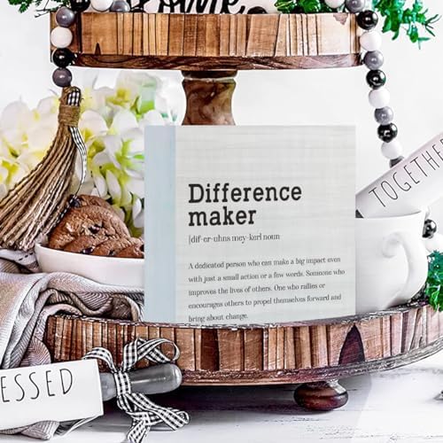 AOZHUO Difference Maker Wooden Desk Sign