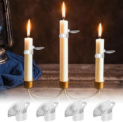 Leopacat 4Pcs Candle Snuffer Set with Shell Pattern and Automatic Stopper