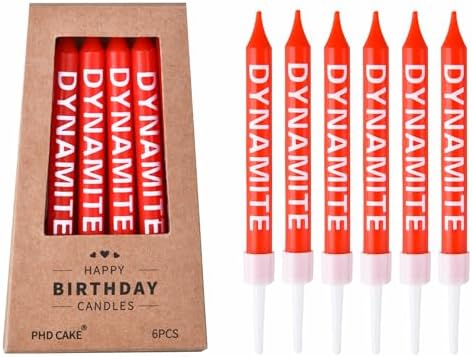 PHD CAKE Dynamite Birthday Candles with Plaid Design