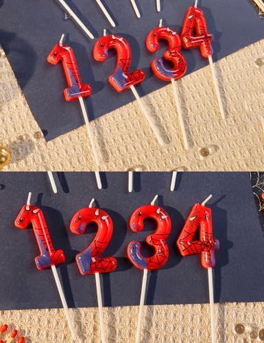 Gezan Spider Themed Birthday Candles with Number 1