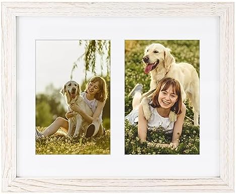 Golden State Art 8x10 Distressed White Picture Frame with Easel Stand