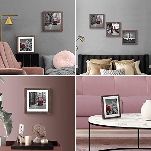 Tiblue 8x8 Rustic Wood Picture Frames Set of 4