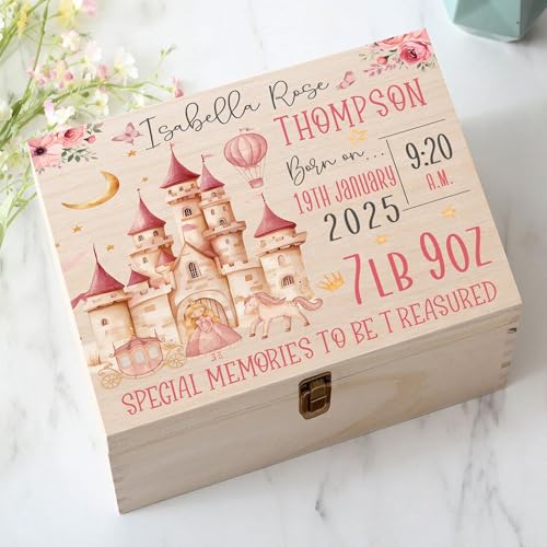 Personalized Baby Memory Box with Name and Birth Details