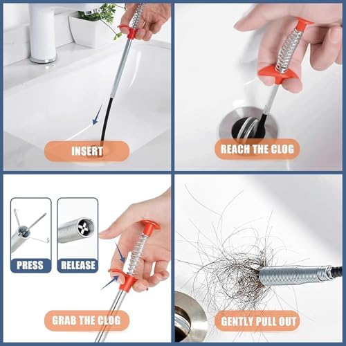 SHUOGUO Drain Clog Remover Set with 33 Inch and 116 Inch Tools