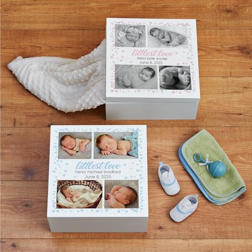 Personalized Keepsake Box for New Baby - Blue 12x12x6