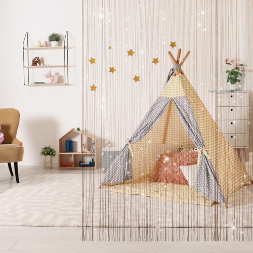 VavoStocks Glitter String Curtains 4PCS Champagne