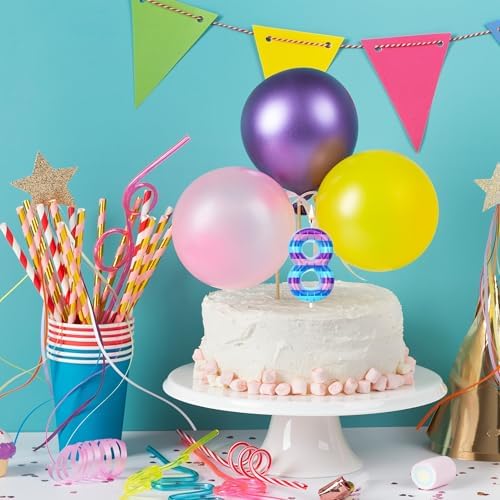 MUNIMJI Number 8 Gaming Birthday Candles