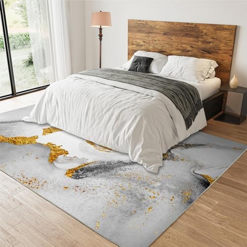 ZAOMIR 6x9ft Gold-Plated Marble Area Rug