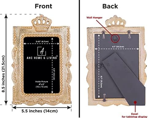 4x6 Princess Crown Gold Picture Frame - Tabletop Wall Display