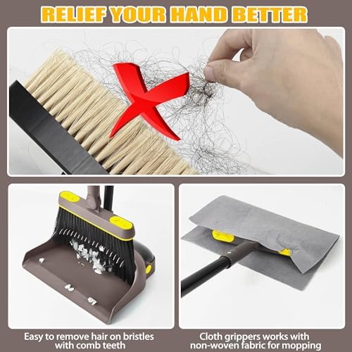 JEHONN Angle Broom with Dustpan Combo Set
