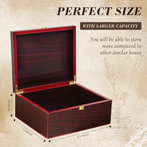 Heart Tree Wooden Keepsake Box - Large Red 1