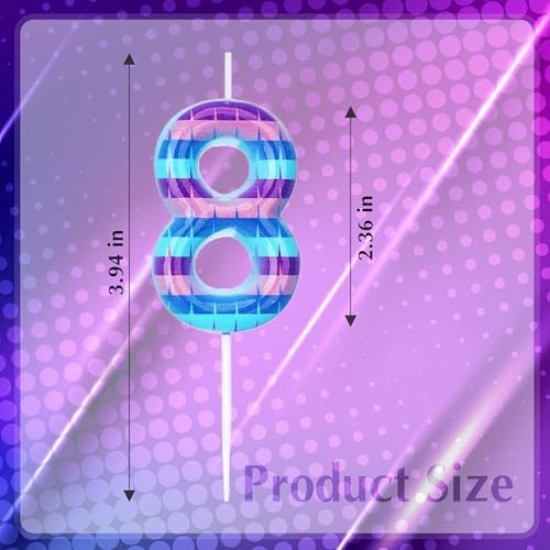 MUNIMJI Number 8 Gaming Birthday Candles