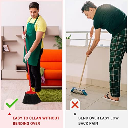 12 Pcs Heavy Duty Angle Broom with 53 Inch Handle